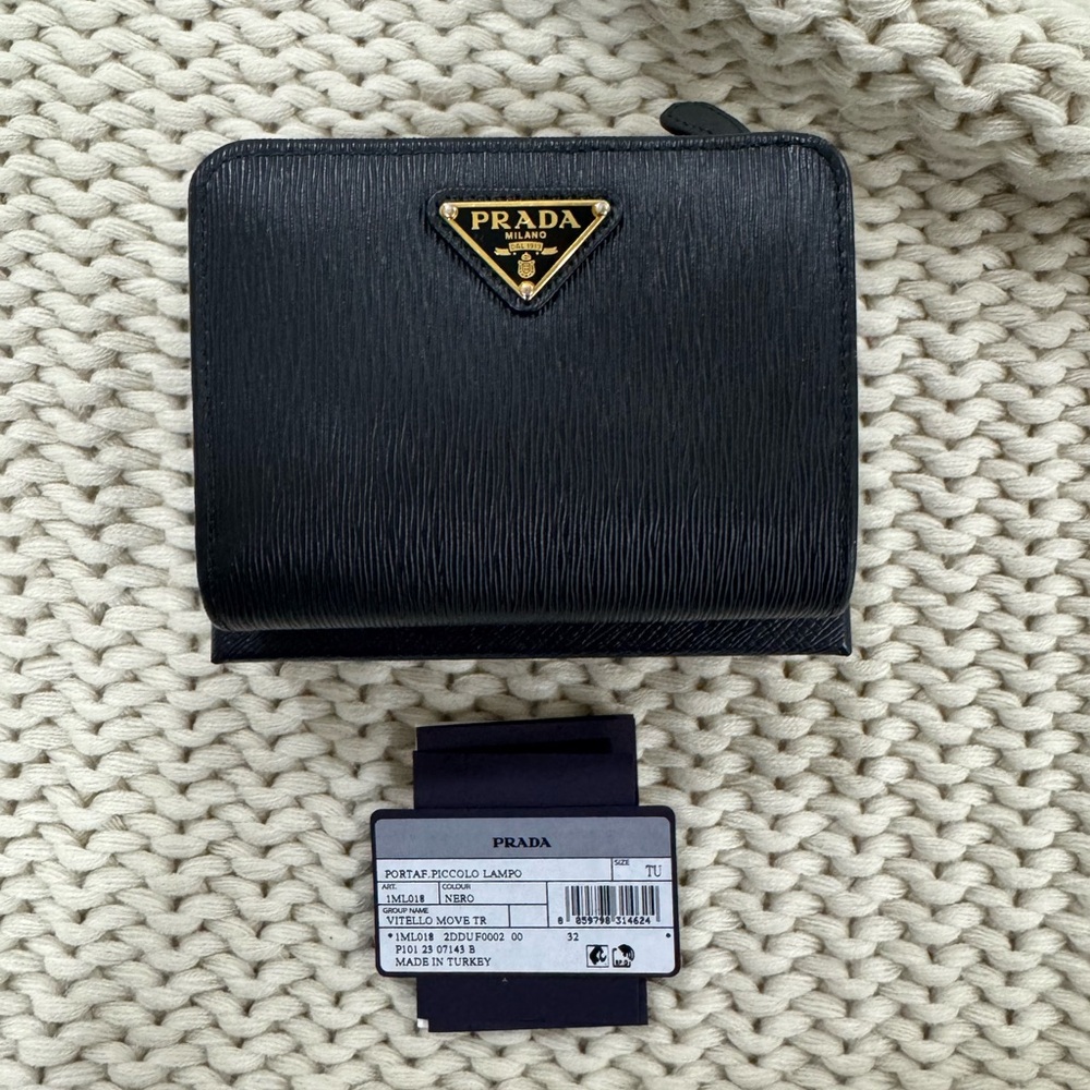 Authentic Prada Black Leather Wallet